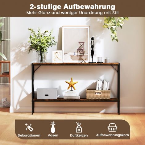 120 cm konsoollaud kitsas esikulaud diivanilaud geomeetrilise metallraamiga