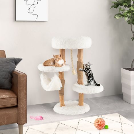 87 cm täispuidust mitmekihiline kassipuu tegevuskeskus