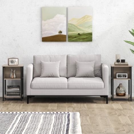 2-osaline öökapi komplekt riiuli ja reguleeritavate jalapatjadega, abilauad/diivanilauad 34 x 30 x 58,5 cm