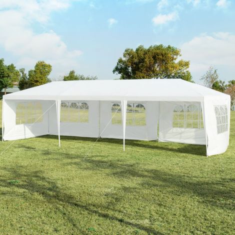 3 x 9 m paviljon telk aiapaviljon aiamajatelk 5 eemaldatava külgseinaga valge
