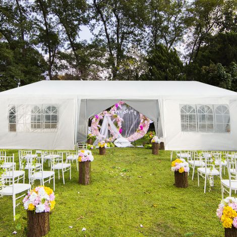 Aedpaviljon 3×9 m peotelk aedtelk UV-kaitsega valge telk