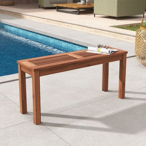 2-kohaline seljatoeta ilmastikukindel puidust aiapink 100 × 30,5 × 47 cm