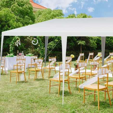 3 m x 6 m veekindel peotelk rannatelk nööridega valge