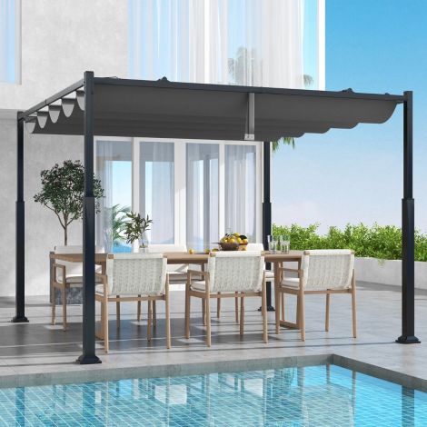 3,1 x 3,1 m pergola liugkatusega veekindel paviljon talvekindel aiapaviljon hall