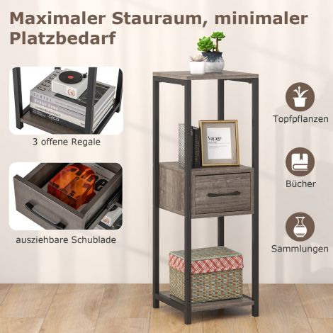 3-korruseline metallist taimealus, lillealus sahtliga, 30,5 x 30,5 x 92 cm, hall (1 pakk)