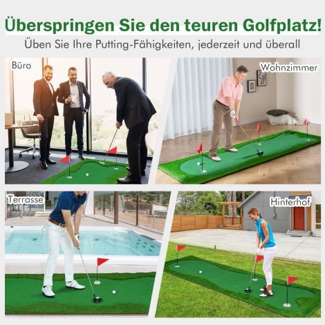 300 x 100 cm golfi puttimatt, kunstmuruga golfimatt, treeningmatt koju, roheline