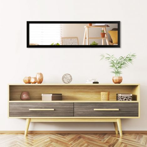 Ristkülikukujuline täispikk peegel ukse külge riputatav konksuga 33×119 cm must