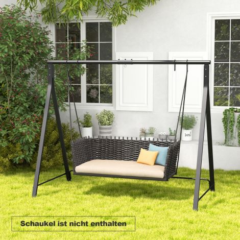 Metallist kiigeraam 5 riputusrõngaga, mõõtmed 210 × 115 × 175 cm, must