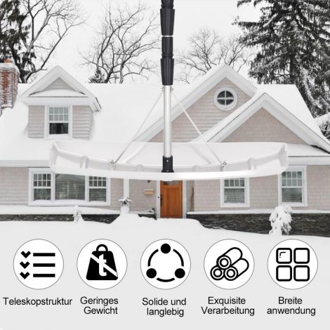 201–630 cm alumiiniumist lumelabidas kummiservaga katuse lumekoristaja