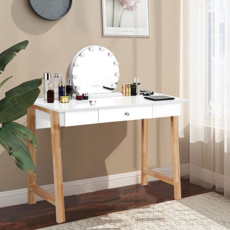 Kirjutuslaud sahtliga Arvutilaud Tualettlaud Kontorilaud 106 x 50 x 75,5 cm naturaalne