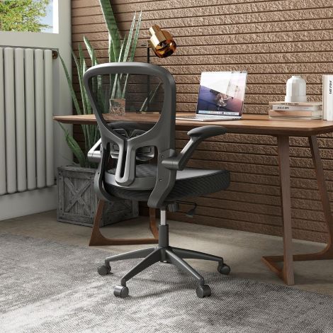Ergonoomiline kontoritool ülesklapitavate käetugede, reguleeritava nimmetoe ja kiikfunktsiooniga