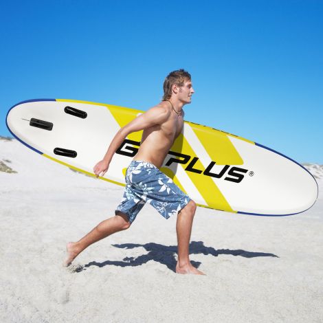 SUP-laud, täispuhutav stand up paddle laud, kerge laud 335 x 76 x 15 cm sinine + kollane + valge