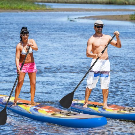 Paddle Board Stand-Up täispuhutav aerulaud 335 x 76 x 15 cm, tähistaeva mustriga, värviline