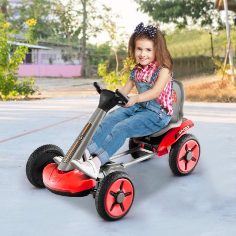 12V laste elektriline gokart LED-idega, kaheastmeliselt reguleeritava rooliga ja punaste istmetuledega