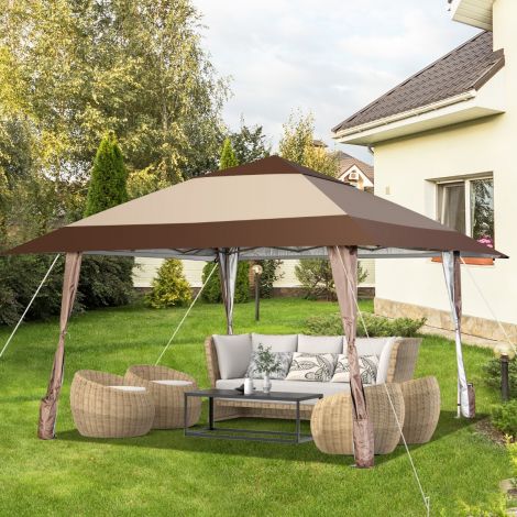 4 m x 4 m terrassi paviljoni varikatuse telk ratastega, beež