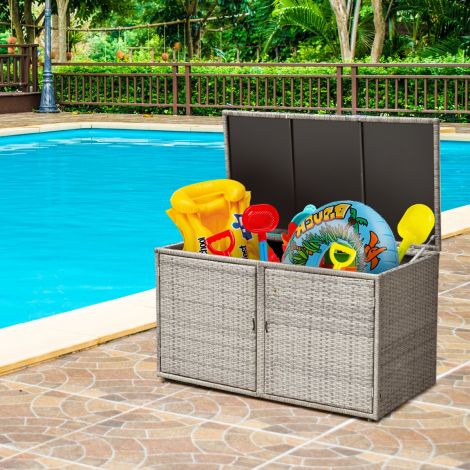 Rotangist terrassikast, mahutavus 335 l, 115 × 60 × 65 cm, hall