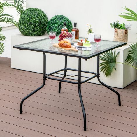89 cm pikk ja lai terrassilaud 38 mm vihmavarjuauguga ja musta lauaplaadiga