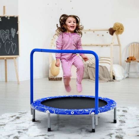 Laste batuut mini-batuut kokkuklapitav batuut väikelastele sinine + must
