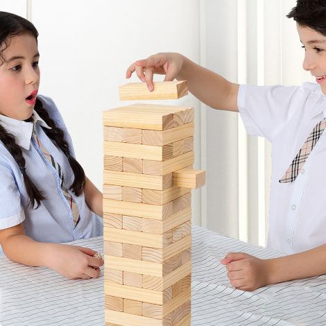 54 männipuidust klotsi Darn tower mängu ehitusklotside mäng 5 x 3,3 x 15,2 cm naturaalne