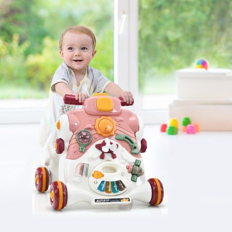 3-ühes iste-tõusmisabi beebidele, käimistool Baby Walker 46 x 46 x 46 cm roosa