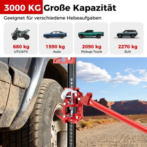 3T kõrge tõstega universaalne tungraud, offroad farmi tungraud 112 cm hammaslatt-tungraud punane