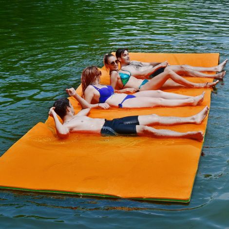 Ujuv veematt 3-kihiline rebenemiskindel XPE-vahtmatt 355 x 183 x 3,5 cm oranž