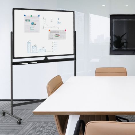 Kahepoolne mobiilne tahvel Reguleeritava kõrgusega magnettahvel 120 x 80 cm
