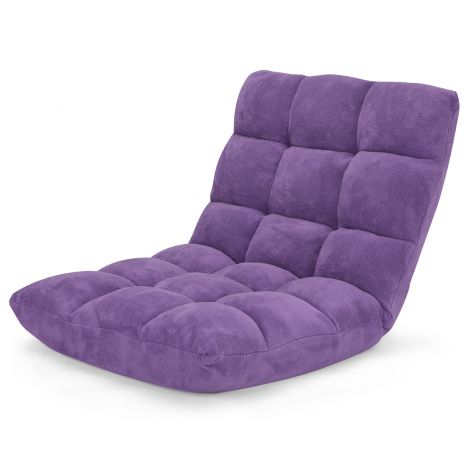 Reguleeritava seljatoega põrandatool, seljatoega põrandatool 105 x 59 x 15 cm lilla