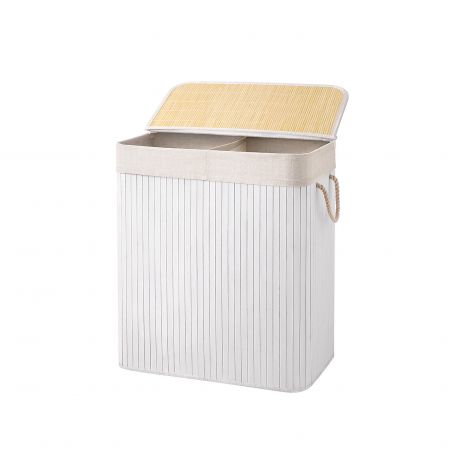 Pesukorv 100 L Bambus Valge