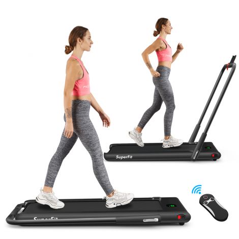 Elektriline jooksulint 1-12 km/h LED ekraan kokkupandav kodune fitnessseade 120 kg must