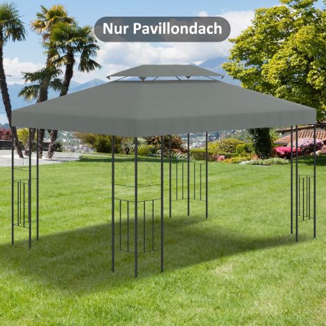 Metallpaviljoni aiapaviljoni peotelgi aiatelgi polüesterist varukatus 3x4m tumehall