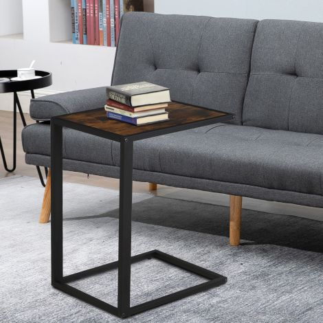 C-kujuline abilaud kohvilaud diivanilaud seisulaud metall MDF rustikaalne-pruun 40,6 x 50,8 x 64,2 cm elutuppa.de
