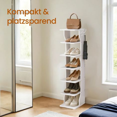 Kitsas jalanõude riiul, ruumisäästlik seisev riiul, 7 taset