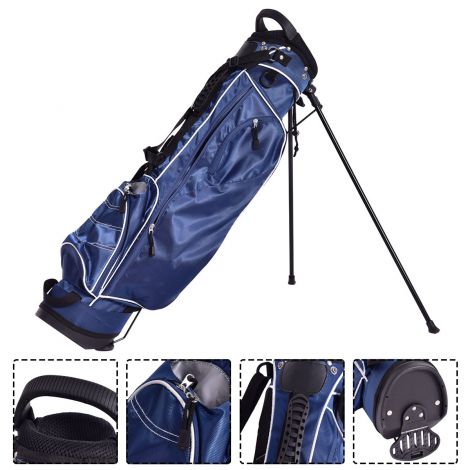 Golfikott 9-tolline golfikott, pliiatsikott, profi-reisikott, stendikott ülaosaga ja kanderihmaga – sinine