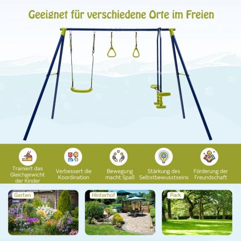 Laste 3-ühes metallist kiikeraam 278 × 142 × 177 cm