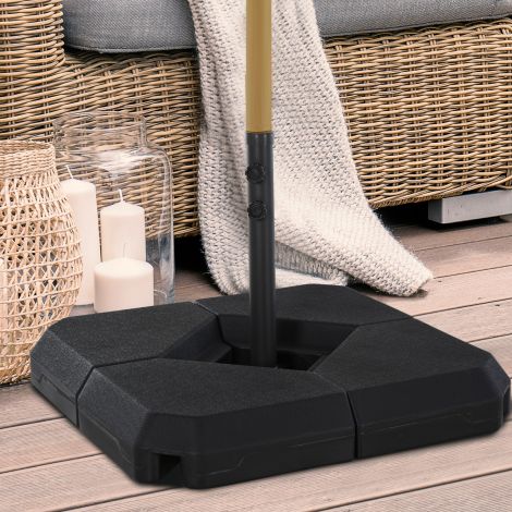 HDPE musta vihmavarjualus, stabiilne päikesevarjuhoidja aeda ja terrassile.