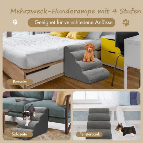 Lemmikloomatrepp, libisemiskindel 4-astmeline koeraramp vahust, 72 x 41 x 51 cm, hall