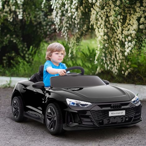 Laste elektriauto AUDI RS e-tron GT kaugjuhtimispuldiga, turvavöö, signaal, muusika ja esituled, kuni 5 km/h, lastele vanuses 3-5 aastat, must.