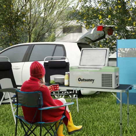 Kompressori külmik 16L, auto külmik 12/24V DC & 100-240V AC, kuni -20°C, kaasaskantav sügavkülmik MAX/ECO režiimidega, mini külmik| Aosom