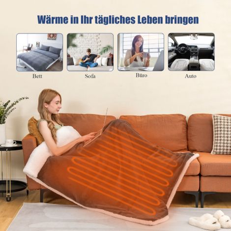 Soojendustekk 9 kütmisastet 20-46℃ Soojendatav villane tekk 9 h taimer 163 x 128 cm hall