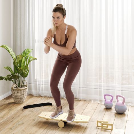 SPORTNOW puidust kätekõverduste toed Push Up Bars 8 augu paariga, sisaldab vastupanu ribasid, 11 harjutust, fitness parallettes lihastreeninguks, jõutreening looduslik.