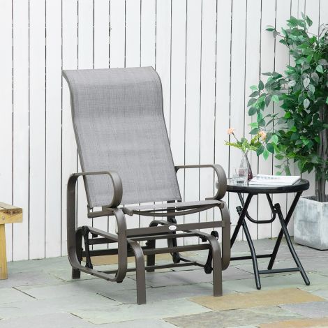 Kiiktool aiamööbel lõõgastustool 60x75x104cm metallist aiakiik terrassile rõdule tekstiiliga.