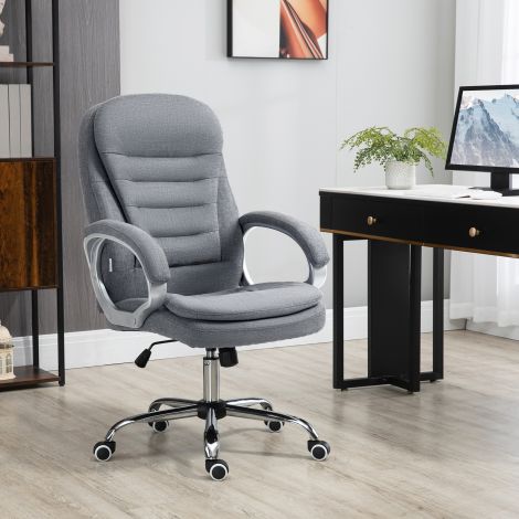 Vinsetto ergonoomiline kontoritool reguleeritava käetoega, kõrguse reguleerimine, kiikfunktsioon, must, linane, 64x75x111-121 cm.