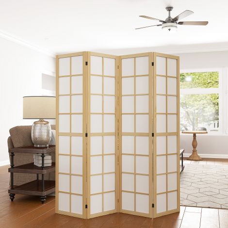 4-osaline sirm 160 x 170 cm vahesein, ruumijagaja, kokkupandav ruumieraldaja, privaatsusekraan elutuppa, naturaalne