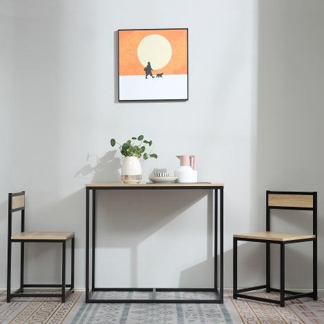 Söögilaud 2 tooliga, 3-osaline söögikomplekt, köögilaua komplekt 2 inimesele, söögitoa komplekt väikestele ruumidele, köök, elutuba, tamm.