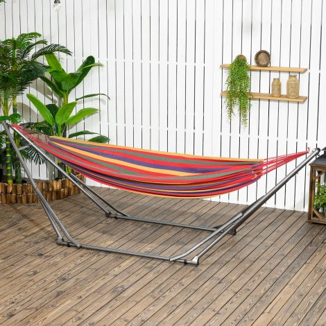 Kokkupandav võrkkiige raam 2-ühes võrkkiige- ja riidestatiiv, kandevõime kuni 120 kg, 290 x 92 x 88 cm, aeda ja terrassile.