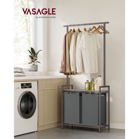 Pesukorv 2 x 46 L greige laiguline kiltkivihall