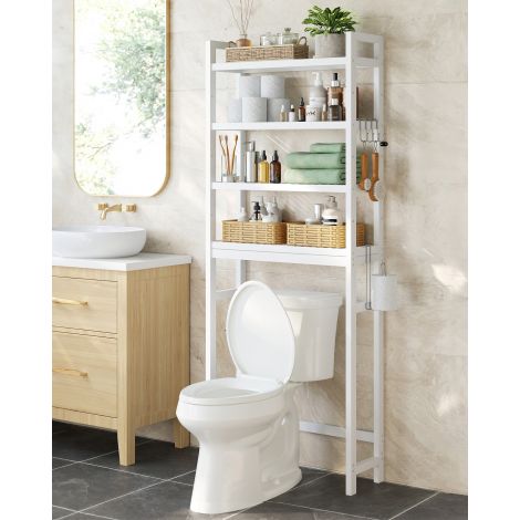WC-riiul reguleeritavate riiulitega, pilvevalge