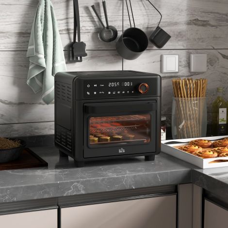 Miniahj koos ventilaatoriga 40-220 °C 13L mini ahi koos küpsetusplaadi, grillresti, puruplaadi ja kuumaõhufritüüriga, 12 programmi mitmekülgseks toiduvalmistamiseks.de