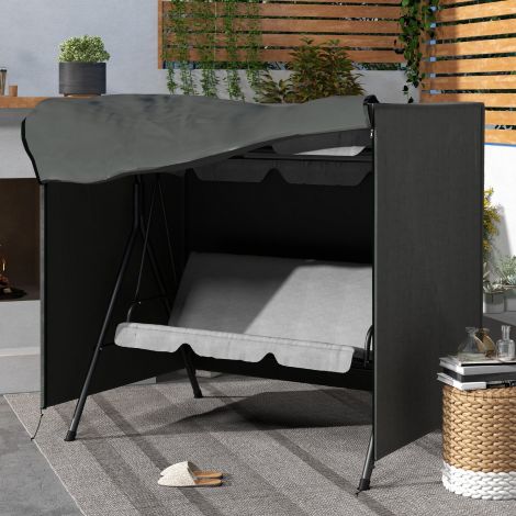 Hollywoodi kiige kate 3-kohaline, veekindel talvekindel kaitsekate aiakiigele, UV-kindel katteplane, kattekate, rebenemiskindel 420D Oxford kangas, 177x114x152cm tumehall